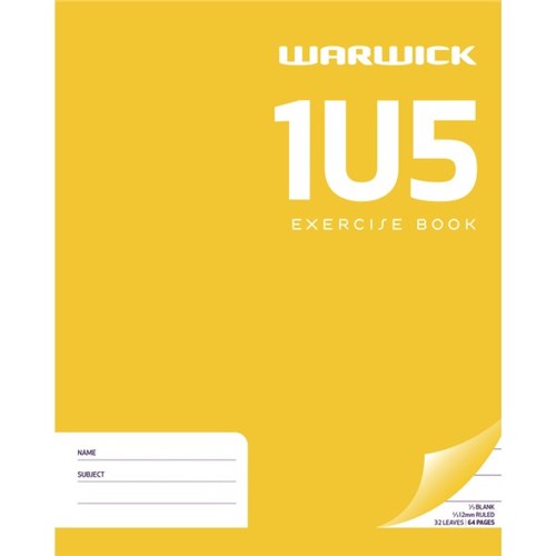 Warwick 1U5 Exercise Book 255x205mm 12mm Ruled 32 Leaves
