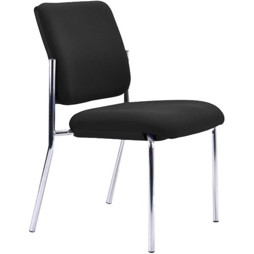 Buro Lindis 4 Leg Guest Chair PyraEnd/Black/Reflective Silver Powder Coat