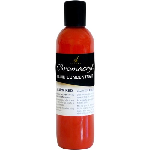 Chromacryl Liquid Acrylic Paint 250ml Warm Red