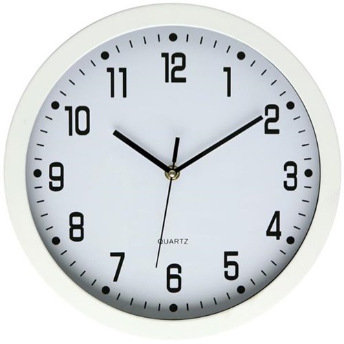 Dixon Glass Face Quartz Wall Clock 30cm White