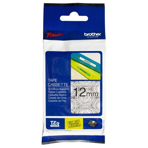 Brother Labelling Tape Cassette TZe-MPSL31 12mm x 4m Black on Silver Lace