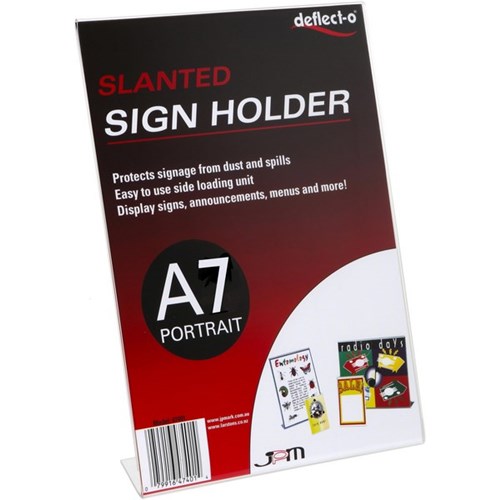 Deflecto Slanted Sign Holder A7 Portrait 46701
