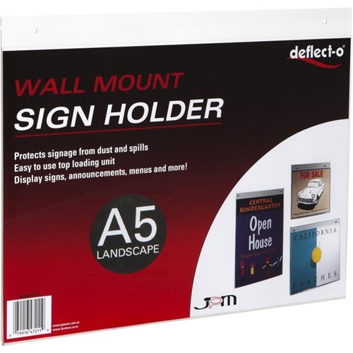 Deflecto Wall Sign Holder A5 Landscape 47111