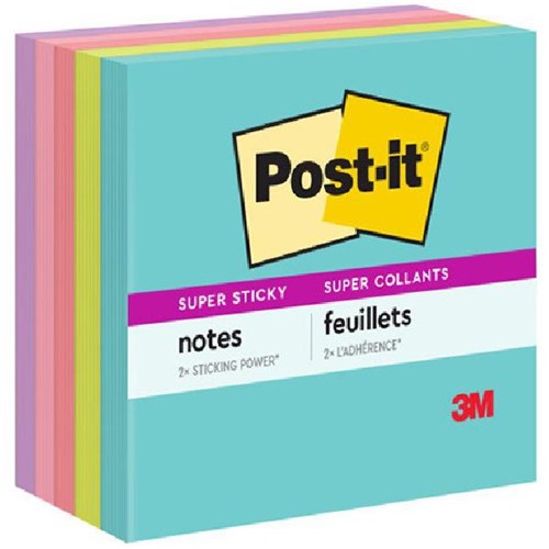 Post-it® Notes 654-5SSMIA Super Sticky 76x76mm Supernova, Pack of 5