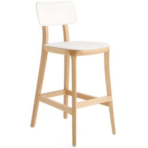 Polka Kitchen Stool White/Timber OfficeMax NZ