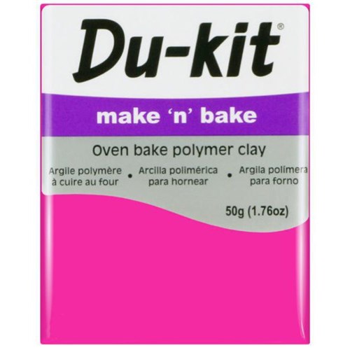 Du-kit Make n Bake Oven Bake Modelling Clay 50g Fluoro Pink