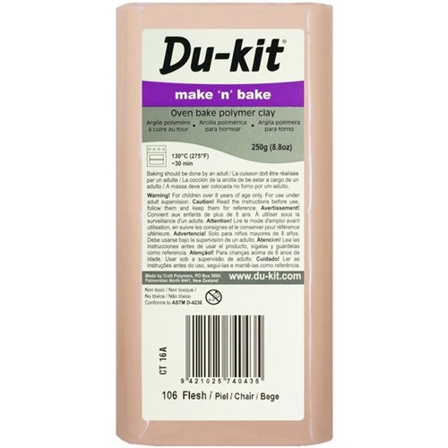 Du-kit Make n Bake Oven Bake Modelling Clay 250g Flesh