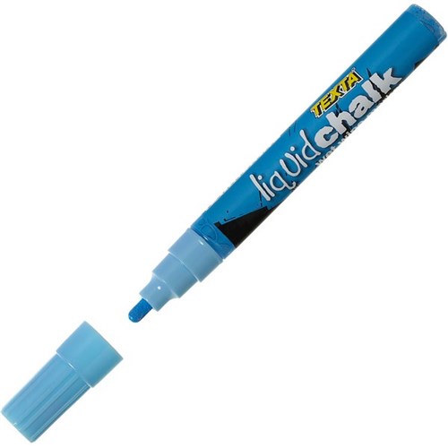 Texta Liquid Chalk Wet Wipe Window Marker 4.5mm Bullet Tip Blue