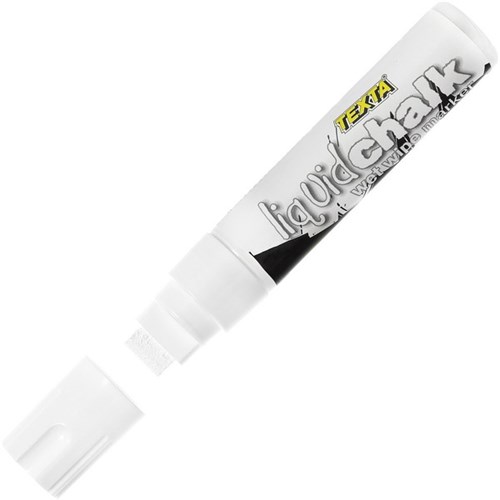 Texta Liquid Chalk Wet Wipe Window Marker 15mm Chisel Tip White