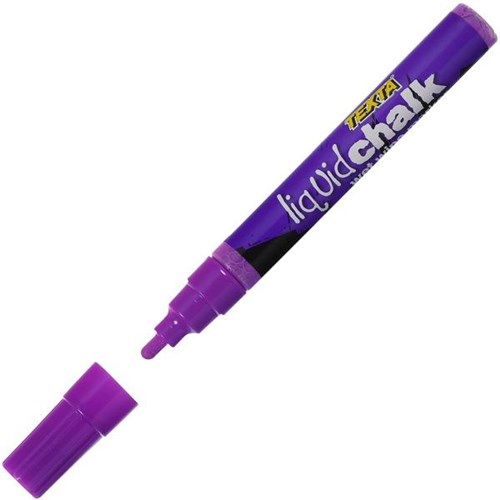 Texta Liquid Chalk Wet Wipe Window Marker 4.5mm Bullet Tip Purple