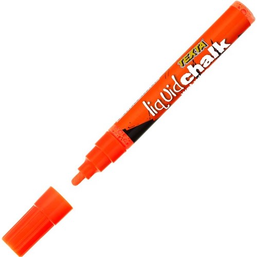 Texta Liquid Chalk Wet Wipe Window Marker 4.5mm Bullet Tip Orange