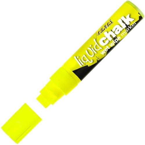 Texta Liquid Chalk Wet Wipe Window Marker 15mm Chisel Tip Yellow