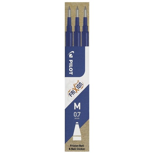 Pilot Frixion Blue Rollerball Pen Refill 0.7mm Fine Tip, Pack of 3
