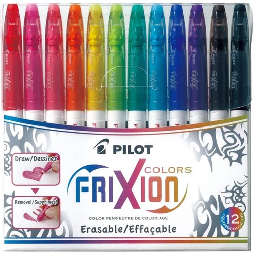 Pilot Frixion Assorted Colours Erasable Markers, Pack of 12