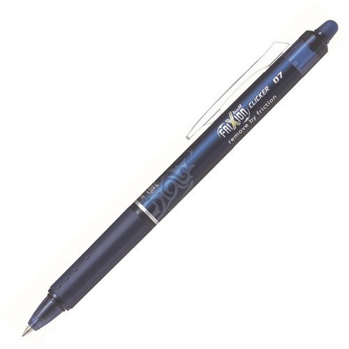 Pilot Frixion Blue Black Clicker Erasable Rollerball Gel Pen 0.7mm Fine Tip
