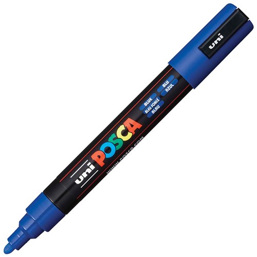 uni POSCA Blue Paint Marker Pen Bullet Medium PC5-MBL