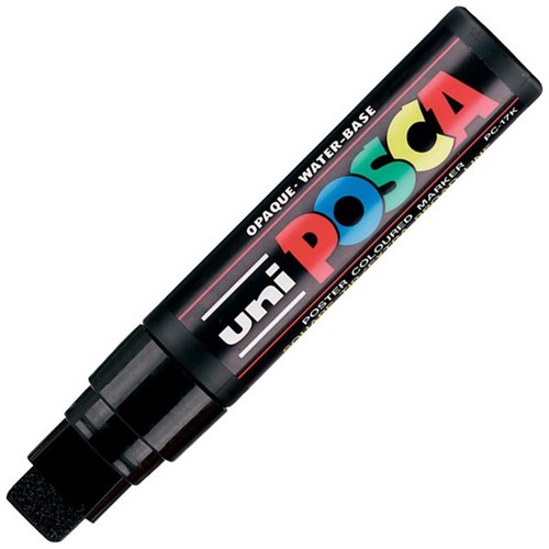 uni POSCA Black Paint Marker Pen Chisel Broad PC17-KBK