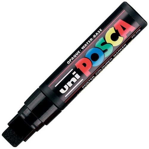 uni Posca Black Paint Marker Pen Chisel Broad PC17KBK OfficeMax NZ