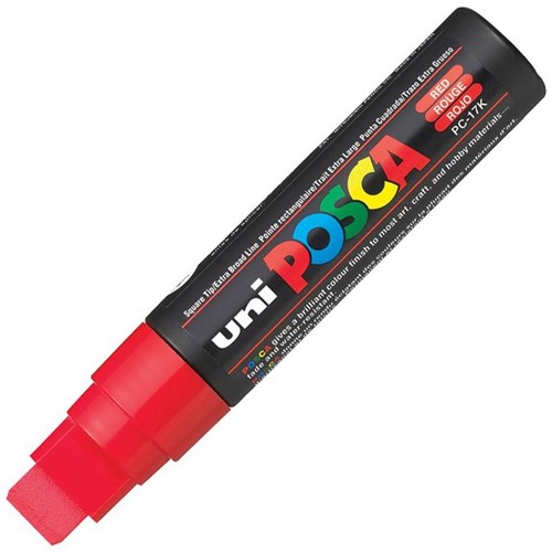 uni POSCA Red Paint Marker Pen Chisel Broad PC17-KR
