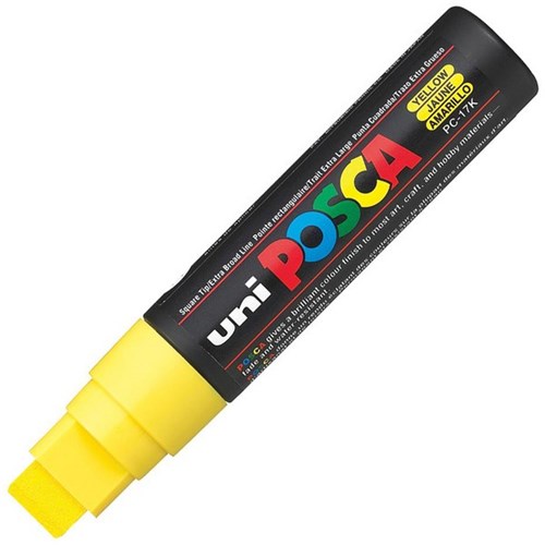 uni POSCA Yellow Paint Marker Pen Chisel Broad PC17-KY