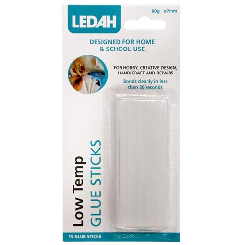 Ledah Mini Cool Melt Glue Sticks Clear 7mm, Pack of 14