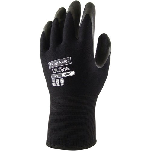 Lynn River Ultra Warmth Nitrile Gloves Double Liner Medium Black