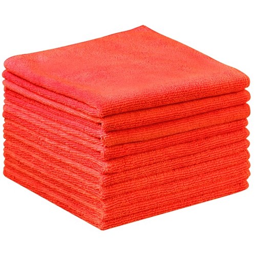 Filta Microfibre Cloth 400x400mm Red, Pack of 10
