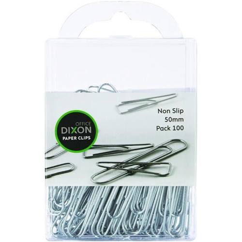 Dixon Paper Clips Round 50mm Silver, Pack of 100 OfficeMax NZ