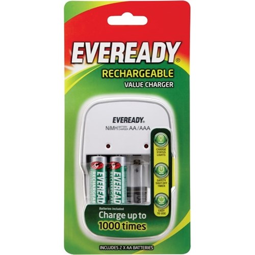 Eveready Value Charger With 2 AA Batteries OfficeMax NZ
