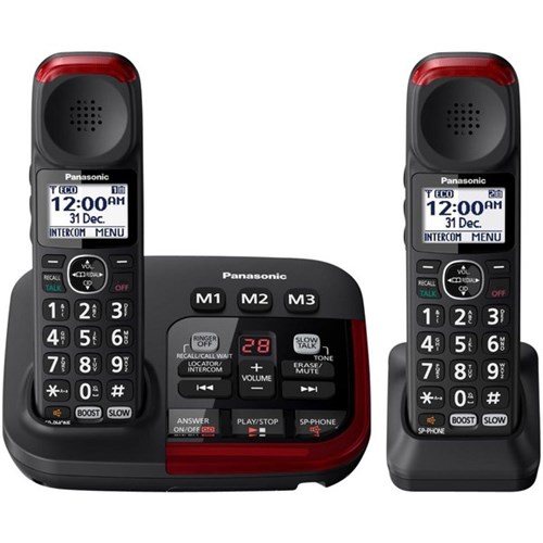 Panasonic KX-TGM422AZB Amplified Twin Cordless Phone with Answering Machine
