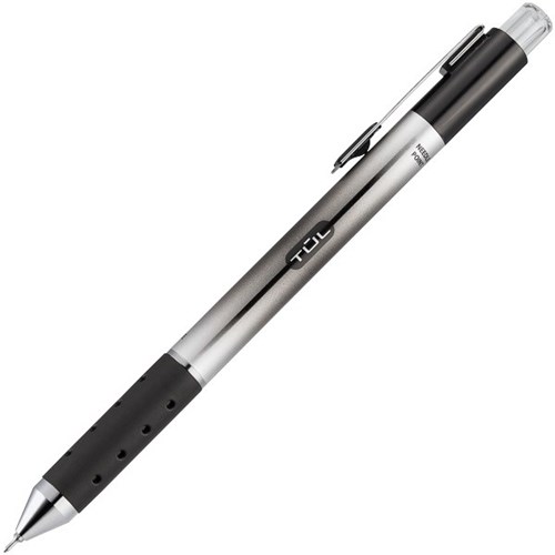 Tul Black Retractable Gel Rollerball Pen Needle Point Medium OfficeMax NZ
