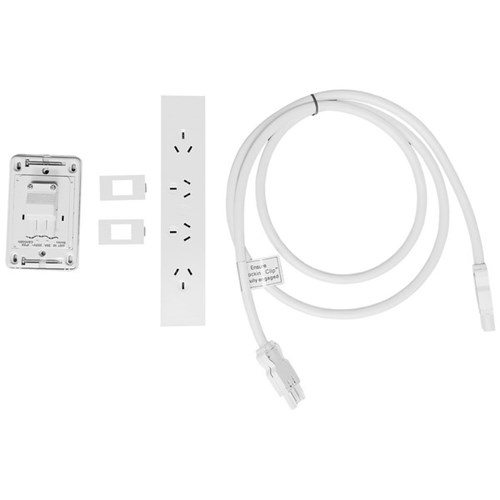 Elsafe Qikfit Powerboard Desk Accessory Tech Starter Pack White