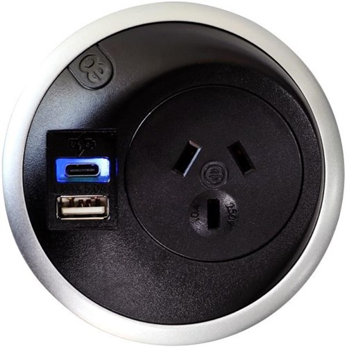 Elsafe Pixel Power & USB Desk Accessory Black