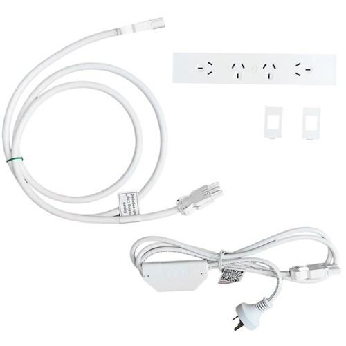 Elsafe Qikfit Powerboard Desk Accessory User Starter Pack White