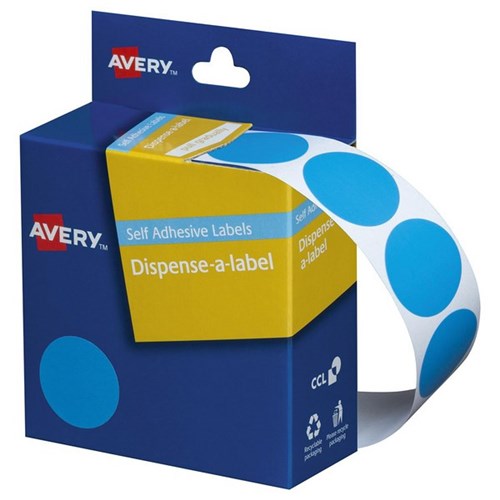 Avery Dot Dispenser Labels DMC24LB 24mm Light Blue, Box of 500