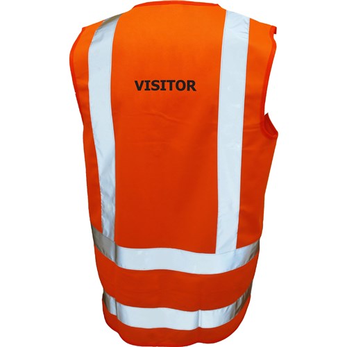 Hi Vis Visitor Day & Night Safety Vest Large Orange