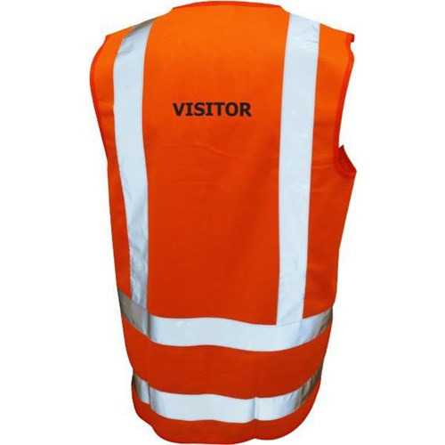 Hi Vis Visitor Day & Night Safety Vest 3XL Orange