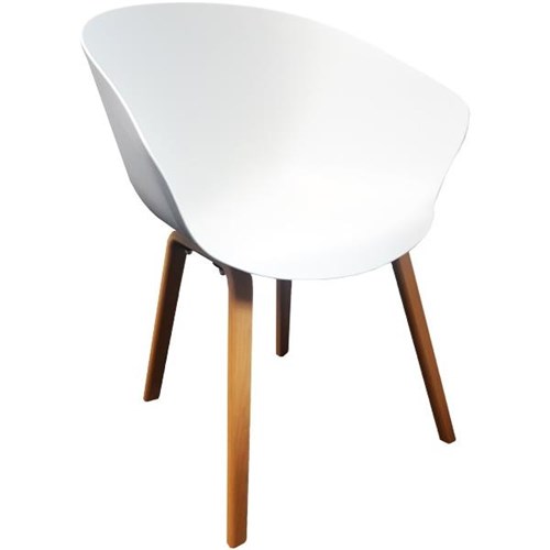 Bucket Visitor Chair White/Beech
