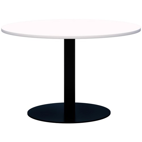 Accent Classic Round Meeting Table 1200mm Snowdrift/Black