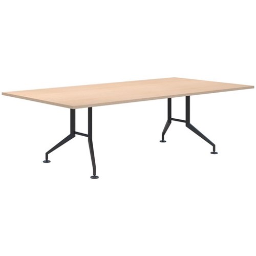 Fiord Boardroom Table 2400mm Rectangular Refined Oak/Black