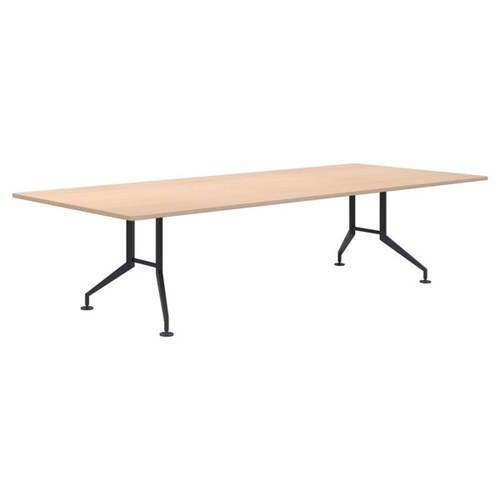Fiord Boardroom Table 3000mm Rectangular Refined Oak/Black