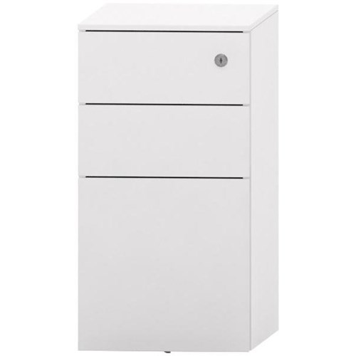 Fiord Slim Metal Mobile Pedestal 3 Drawer White