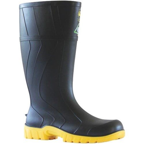 Bata Safemate Safety Gumboots Size 10 Black/Yellow
