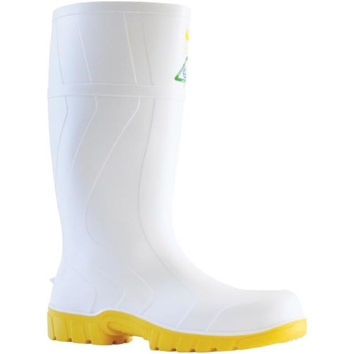 Bata Safemate Safety Gumboots Size 12 White/Yellow