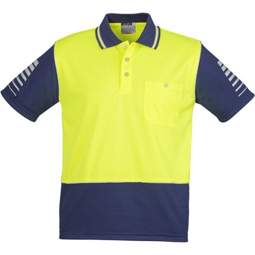 Syzmik Hi Viz Zone Polo Shirt Small Yellow/Navy