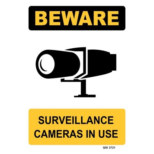 Beware Surveillance Cameras In Use Safety Sign 240x340mm