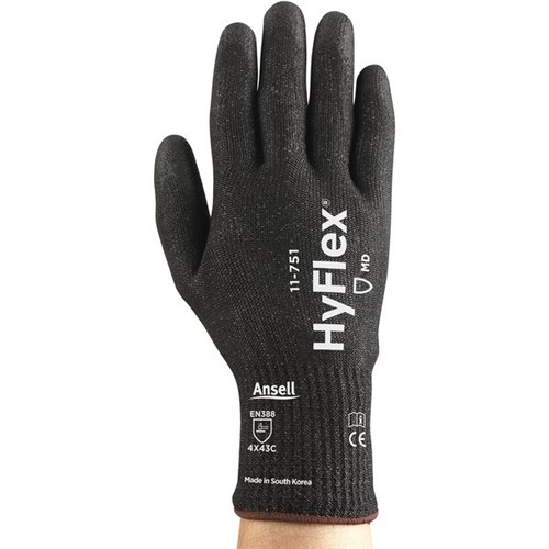 Hyflex 11-751 Cut Resistant Gloves Medium Size 8, Pair