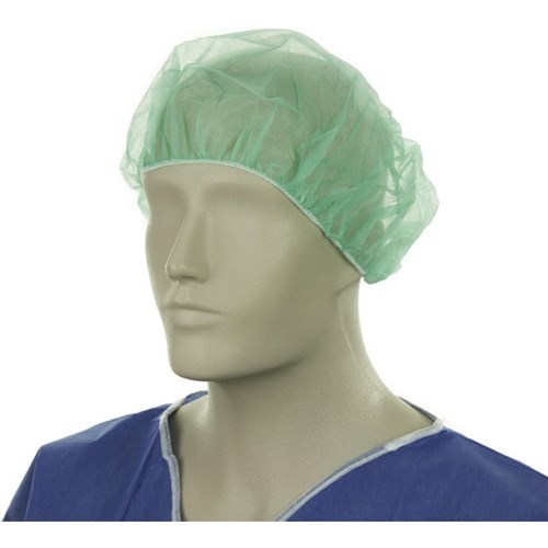 Bastion Bouffant Disposable Caps 530mm Green, Pack of 1000