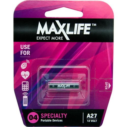 Maxlife A27 Alkaline Speciality Battery