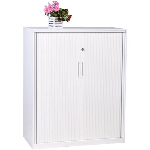 Proceed 4 Tier Tambour Filing Cabinet With PVC Doors White 900mm